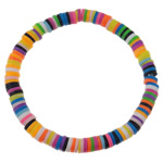 Pulseras de arcilla polimérica, Arcilla polimero, Redondo aplanado, más colores para la opción, 6mm, agujero:aproximado 2.5mm, longitud:7.5 Inch, Vendido por Sarta