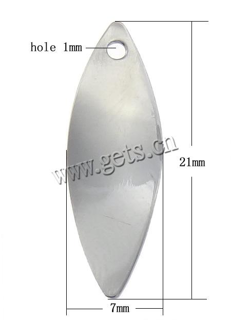 Unbearbeitetes Schild aus Edelstahl, Pferdeauge, Kundenindividuell, originale Farbe, 7x21x1mm, Bohrung:ca. 1mm, verkauft von PC