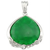 Pendentifs de Jade, jade Malaisie, avec laiton, larme, Placage de couleur platine, avec strass Environ Vendu par PC