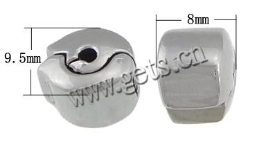 Stainless Steel Jewelry Clasp, 316 Stainless Steel, Rondelle, original color, 9.5x8mm, Hole:Approx 2mm, Sold By PC