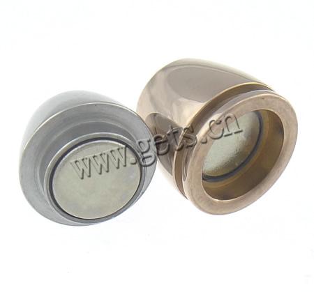 Round Stainless Steel Magnetic Clasp, 316 Stainless Steel, Oval, plated, Customized & two tone, 15.5x11.5mm, Hole:Approx 6.2mm, Sold By PC