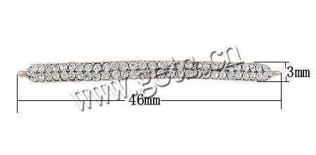 Бар соединитель сплава цинка, цинковый сплав, Прямоугольная форма, Другое покрытие, с Ближнем Востоке горный хрусталь & 1/1 петля, Много цветов для выбора, не содержит никель, свинец, 3x46x2.5mm, отверстие:Приблизительно 1.5mm, продается PC