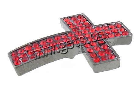 Conector de aleación de Zinc de diamantes de imitación, Cruces, chapado, Modificado para requisitos particulares & con diamantes de imitación de Mideast & 1/1 aro, más colores para la opción, 33.5x24.5x6mm, agujero:aproximado 4.5mm, Vendido por UD