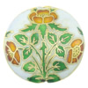 Perle cloisonnée lisse, cloisonne, Plat rond, avec le motif de fleurs Environ Vendu par PC