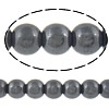 Magnetische Perlen, Magnetische Hämatit, rund, schwarz, 5mm, Bohrung:ca. 1-1.5mm, Länge:16 ZollInch, ca. 80PCs/Strang, verkauft von Strang[