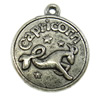 Zinc Alloy Flat Round Pendants, Capricorn, plated cadmium free Approx 