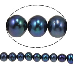 Round Cultured Freshwater Pearl Beads, natural, black, Grade A, 7-8mm Approx 0.8mm Inch 