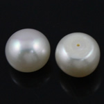 Perles nacres de culture d'eau douce demi percées , perle d'eau douce cultivée, bouton, naturel, semi-foré, blanc, 6-6.5mm Environ 0.5mm Vendu par kg