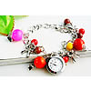 Pulsera Reloj de Moda, aleación de zinc, con Cristal de murano & Rocallas de vidrio & Vidrio, chapado en color de platina, giro oval & para mujer, 15mm, longitud:aproximado 7.5 Inch, Vendido por UD