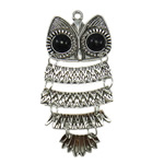 Pendentifs animaux en alliage de zinc, hibou, Plaquage normal, plus de couleurs à choisir Environ 2mm, Vendu par PC