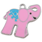 Zinc Alloy Animal Pendants, Elephant, plated, enamel, lead & nickel free Approx 2mm 