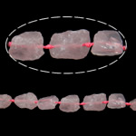 Natürliche Rosenquarz Perlen, Klumpen, 5-50mm, Bohrung:ca. 2-3mm, Länge:16.5 ZollInch, verkauft von Strang