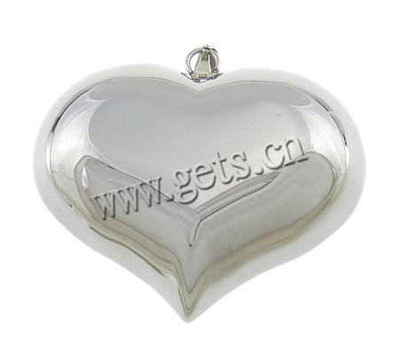 Stainless Steel Tag Charm, Heart, original color, 44x38x19mm, Hole:Approx 3.5x7mm, Sold By PC