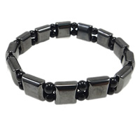 Titan magnetische Armbänder, Magnetische Hämatit, Rechteck, schwarz, 10mm  4mm, Länge:7.5 ZollInch, verkauft von Strang