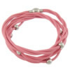 Bracelets de cuir de vachette, cuir de peau de vache, avec acier inoxydable, 3 brins, rose 2mm Environ 22 pouce, Vendu par brin