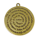 Pendentif Message en alliage de zinc, pièce de monnaie, Placage, plus de couleurs à choisir, protéger l'environnement, sans nickel, plomb et cadmium Environ 3.5mm, Environ Vendu par kg