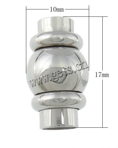 Cierre magnético redondo de acero inoxidable, acero inoxidable 316, Linterna China, chapado, Modificado para requisitos particulares, más colores para la opción, 10x17mm, agujero:aproximado 5mm, Vendido por UD