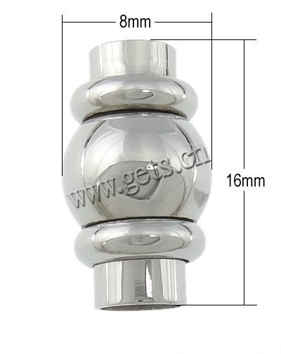 Cierre magnético redondo de acero inoxidable, acero inoxidable 316, Linterna China, chapado, Modificado para requisitos particulares, más colores para la opción, 8x16mm, agujero:aproximado 3mm, Vendido por UD