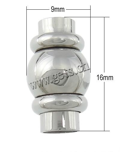 Cierre magnético redondo de acero inoxidable, acero inoxidable 316, Linterna China, chapado, Modificado para requisitos particulares, más colores para la opción, 9x16mm, agujero:aproximado 4mm, Vendido por UD