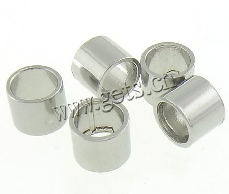 Stainless Steel Tube Beads, original color, 6x5mm, Hole:Approx 5mm, Sold By PC