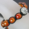 agate rouge bracelet de Woven Ball, avec corde en nylon & alliage de zinc, 13mm, 10mm, 8mm Environ 6 pouce, Vendu par brin