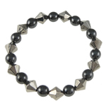 Hématite bracelet, avec résine, styles différents pour le choix, 8mm pouce, Vendu par brin