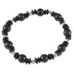 Hématite bracelet, avec plastique, styles différents pour le choix, 8mm .5 pouce, Vendu par brin