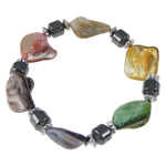 Bracelet hématite non magnétique, avec plastique revêtu de cuivre, plus de couleurs à choisir, 14-19mm pouce, Vendu par brin