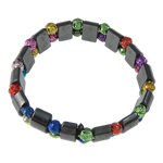 Perles en plastique Bracelets magnétiques  , hématite non magnétique, avec plastique revêtu de cuivre, unisexe pouce, Vendu par brin