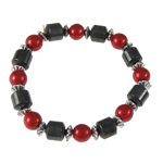 hématite non magnétique bracelet, avec plastique revêtu de cuivre, plus de couleurs à choisir .5 pouce, Vendu par brin