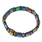 Hematite Pulsera, arco iris, diferentes estilos para la opción, 13x7mm, longitud:7 Inch, Vendido por Sarta