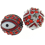 Zinc Alloy Evil Eye Beads, Rhinestone, Round, plated, evil eye pattern & enamel 10mm Approx 2.5mm 