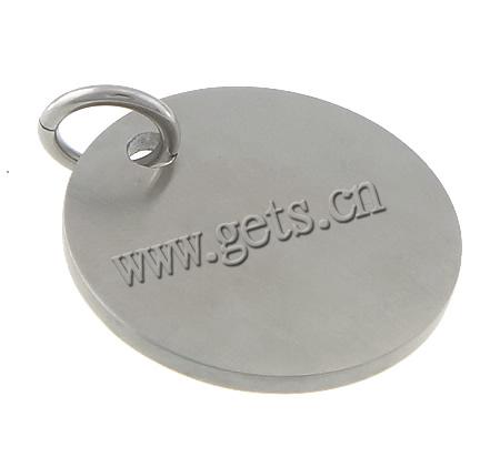 Stainless Steel Tag Charm, Flat Round, Customized, original color, 28x28x2mm, Hole:Approx 7mm, Sold By PC