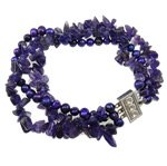 Edelstein Perlen Armbänder, Natürliche kultivierte Süßwasserperlen, mit Amethyst, Februar Birthstone & 3-Strang, 5--6mm, Bohrung:ca. 4.5mm, Länge:7.5 ZollInch, verkauft von Strang