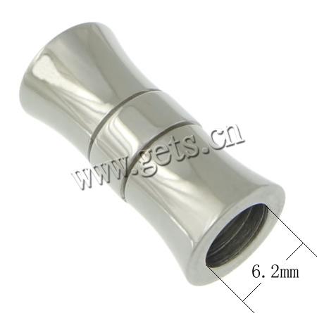 ラウンドステンレス鋼磁気クラスプ, ステンレス, 竹, メッキ, 無色, 9.8x21.5mm, 穴:約 6.2mm, 売り手 パソコン