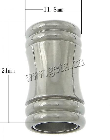 Cierre magnético redondo de acero inoxidable, Tubo, chapado, Modificado para requisitos particulares, más colores para la opción, 11.8x21mm, agujero:aproximado 8mm, Vendido por UD