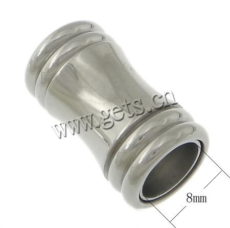 Fermeture magnétique en acier inoxydable rond, tube, Placage, Personnalisé, plus de couleurs à choisir, 11.8x21mm, Trou:Environ 8mm, Vendu par PC