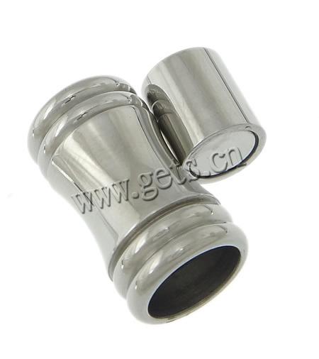 Fermeture magnétique en acier inoxydable rond, tube, Placage, Personnalisé, plus de couleurs à choisir, 11.8x21mm, Trou:Environ 8mm, Vendu par PC