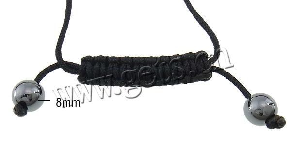 Moderno collar de Woven Ball, Cordón de cera, con Arcilla analiar de diamantes de imitación AB & Hematite, con 45 diamantes de imitación & con diamantes de imitación, 10mm, 8mm, longitud:aproximado 20-25 Inch, Vendido por Sarta