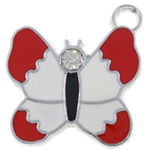 Zinc Alloy Animal Pendants, Butterfly, plated, enamel, lead & nickel free Approx 4mm 