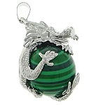 Malachite Pendants, Dragon Approx 