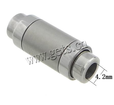 Fermeture magnétique en acier inoxydable rond, tube, Placage, Personnalisé, plus de couleurs à choisir, 9x24mm, Trou:Environ 4.2mm, Vendu par PC