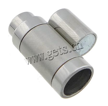 Fermeture magnétique en acier inoxydable rond, tube, Placage, Personnalisé, plus de couleurs à choisir, 9x24mm, Trou:Environ 4.2mm, Vendu par PC