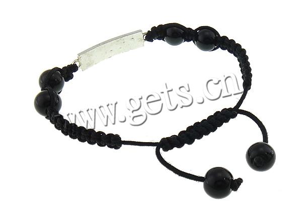 Bracelets en cristal de Woven Ball, avec corde en nylon & alliage de zinc, fait à la main, avec strass, 32x8x2mm, 10mm, Longueur:Environ 7-11 pouce, Vendu par brin