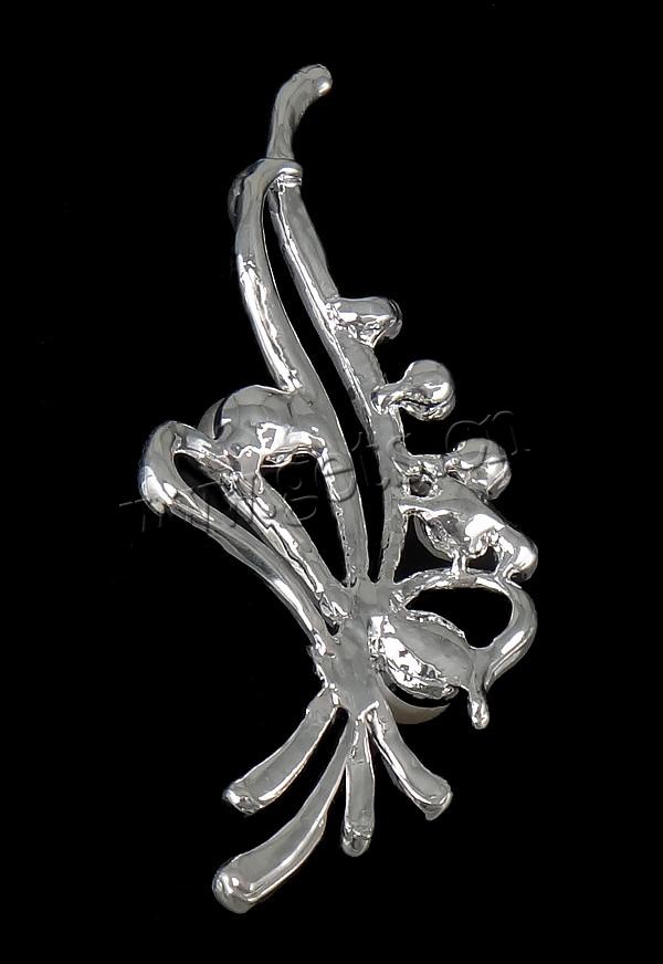 Fornituras de Broche de Aleación de Zinc, Flor, chapado, Modificado para requisitos particulares & con perlas de cristal & con diamantes de imitación, más colores para la opción, 76x35x10mm, Vendido por UD