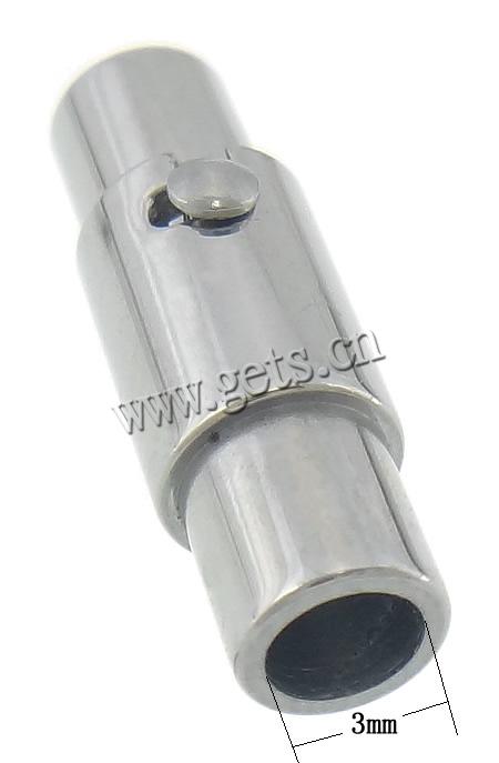 Fermeture magnétique en acier inoxydable rond, tube, Placage, Personnalisé, plus de couleurs à choisir, 17x6mm, Trou:Environ 3mm, Vendu par PC