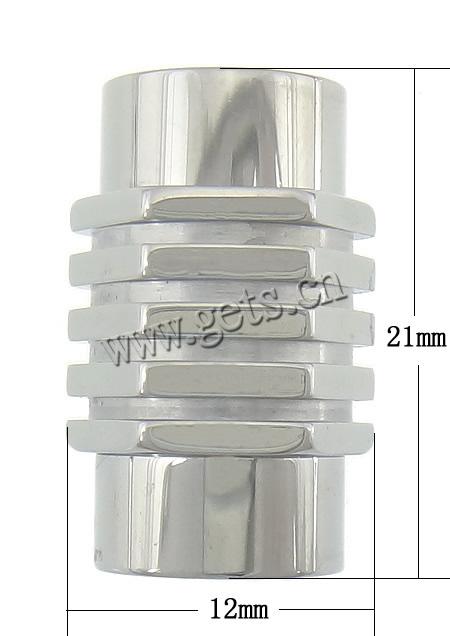 Круглая нержавеющая сталь Магнитная застежка, Трубка, Другое покрытие, Индивидуальные, Много цветов для выбора, 21x12mm, отверстие:Приблизительно 10mm, продается PC