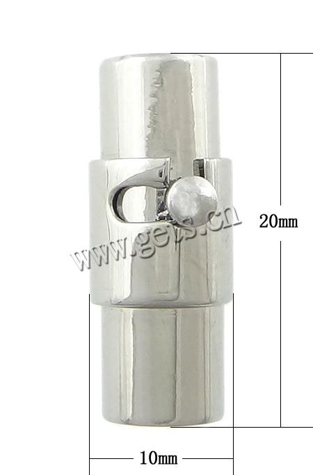 Cierre magnético redondo de acero inoxidable, Tubo, chapado, Modificado para requisitos particulares, más colores para la opción, 18.5x10.5mm, agujero:aproximado 8mm, Vendido por UD