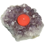 Amethyst Candle Holder, February Birthstone, 124-144x106-126x31-51mm 