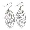 Stainless Steel Drop Earring, Flat Oval, hollow, original color Approx 2.2 Inch 